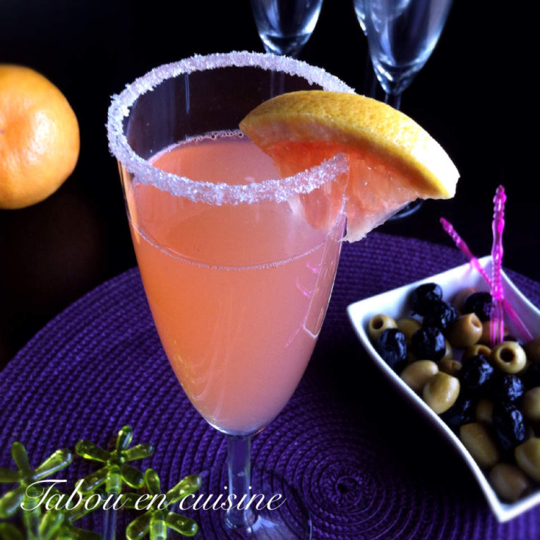 Cocktail pamplemousse sans alcool pour octobre rose 