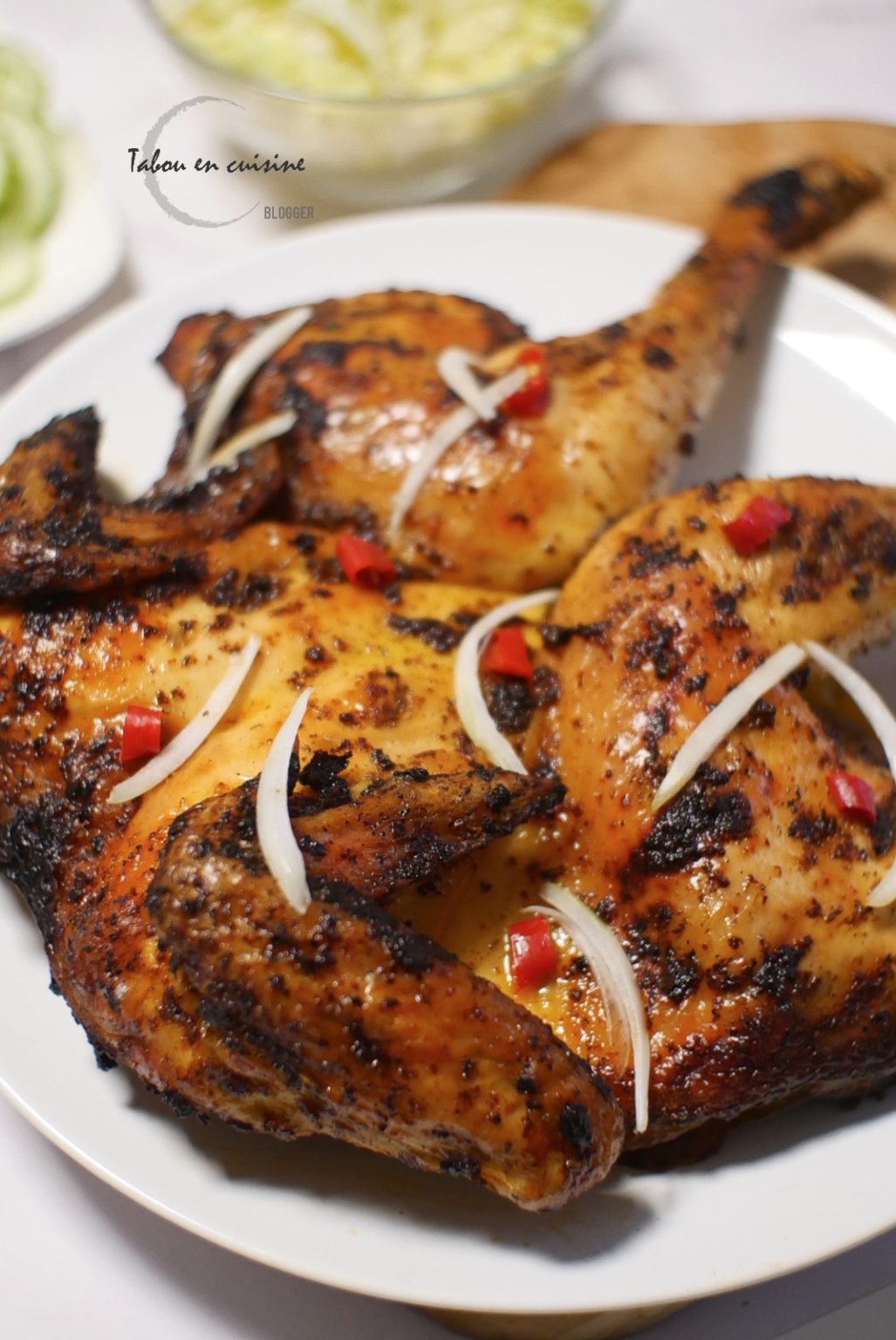 Poulet grillé au four, bananes plantain et frites de patates douces de Les recettes de