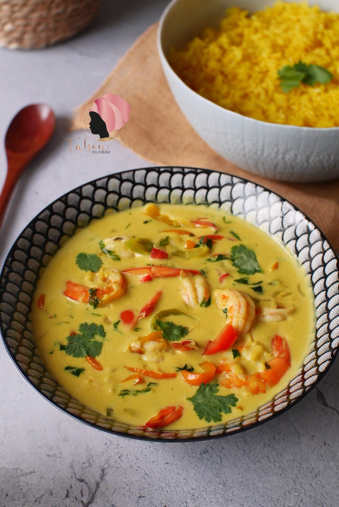 Crevettes au lait de coco Tabou en cuisine